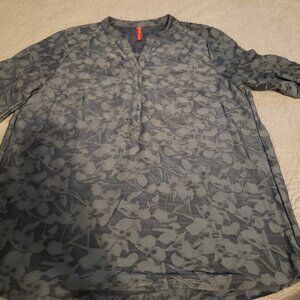 URBAN Mangoz Gray/sheer burnout knit top